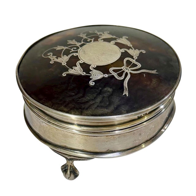 1920s 1920s English Silver and Faux Tortoise Shell Box For Sale - Image 5 of 9