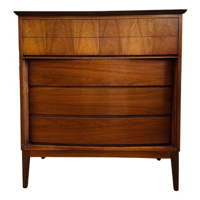 Vintage Mid Century Modern Dixie Tall Boy Dresser Storage For Sale
