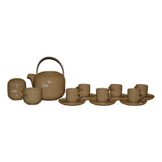 Primaluna Coffee Set by Pozzi Ceramiche, Italy, 1960s, Set of 15 For Sale