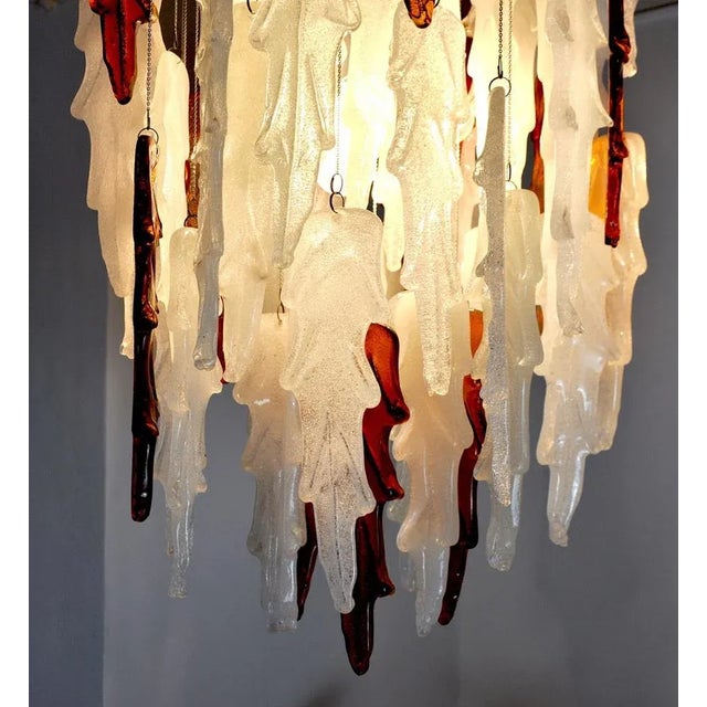Metal Lustre Bicolor Cascade Light by Albano Poli, 1970 For Sale - Image 7 of 8