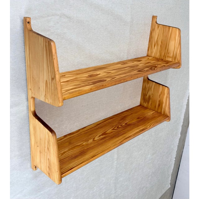 Mid Century Scandinavian Modern Modular Pine Wall Shelf For Sale - Image 10 of 12