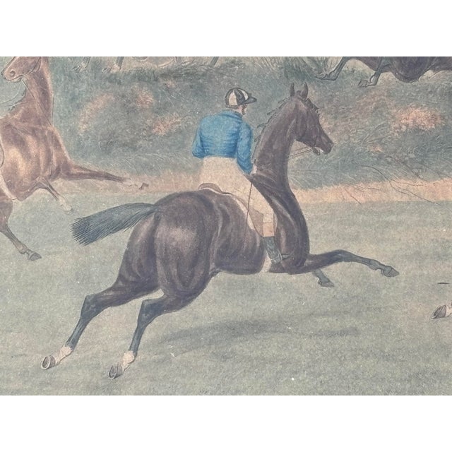 Grand Steeple Chase - Large, Orig. 19th C. Equestrian Color Print in Period Frame - 1837 For Sale - Image 12 of 14