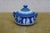Vintage Wedgwood Blue Jasperware Candlesticks Creamer Sugar Teapot Bowl Compote - Set of 6 For Sale - Image 6 of 16
