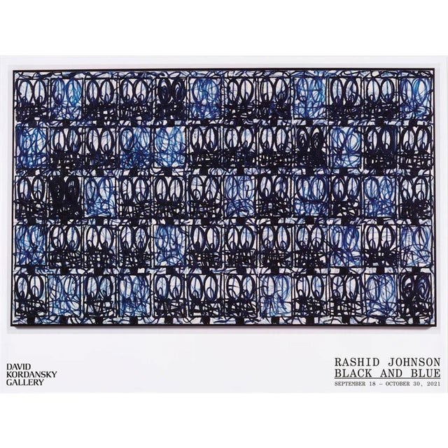 Rashid Johnson Black and Blue Official Exhibition Poster Dimensions: 32 x 24 in / 81,2 x 61 cm Sold unframed