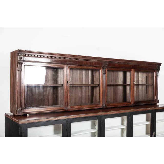 Large English Glazed Apothecary Wall Cabinet in Mahogany, 1870 For Sale - Image 6 of 14