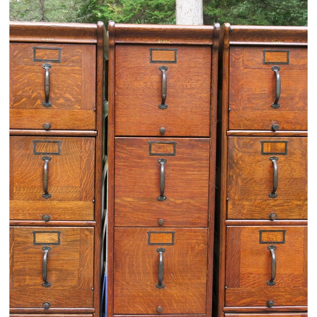 Antique Globe Oak File Set of 3 Chairish