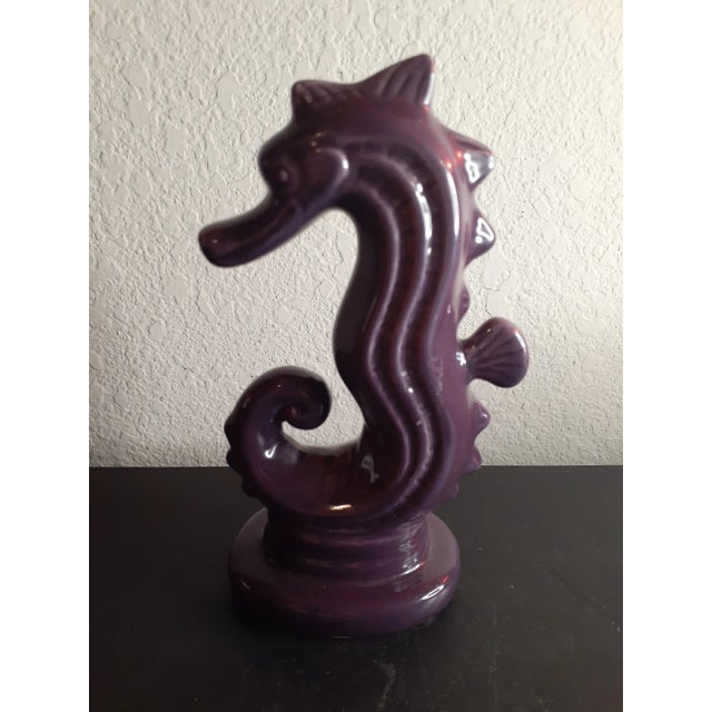 1960s 1960s Purple Ceramic Seahorse Figurine For Sale - Image 5 of 5