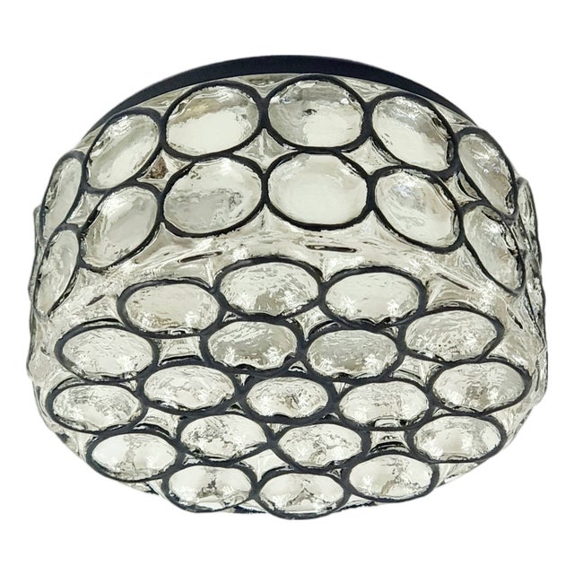 Mid-Century Modern Glass Flush Mount from Limburg, Germany, 1970s For Sale