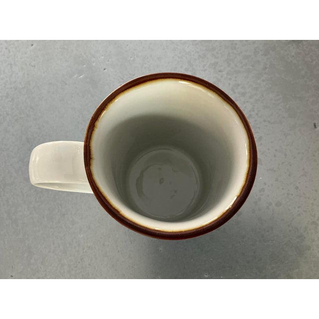 Cream 1990s Mid-Century Modern Scandinavian Aesthetic Dansk Herringbone Pattern Mug For Sale - Image 8 of 11