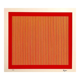 Yaacov Agam, Agam Silkscreen Abstract Monotype 1971 Monoprint Israeli Kinetic Op Art Print For Sale