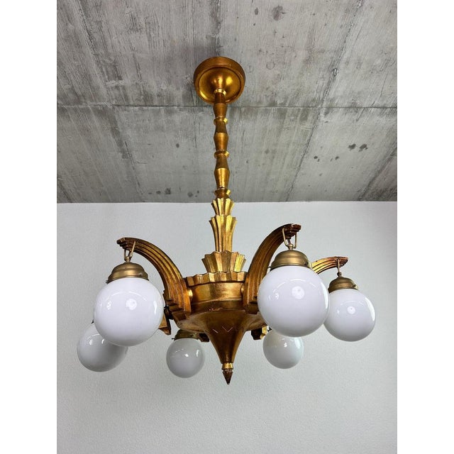 Large Art Deco Chandeliers in the style of Dagobert Peche, 1920s For Sale - Image 4 of 15