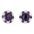 Vintage Amethyst Diamond Platinum Round Stud Earrings - 2 Pieces For Sale