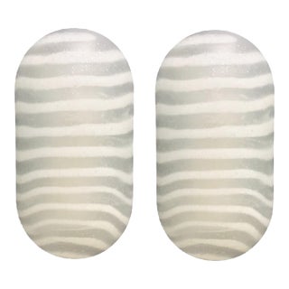 Pair of Modernist Striped Glass Wall Lamps From Peill & Putzler, Germany, 1970s For Sale