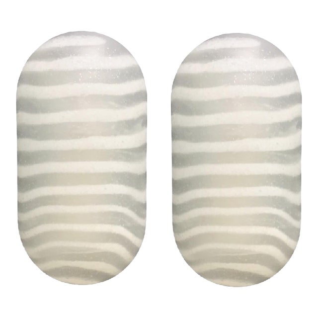 Pair of Modernist Striped Glass Wall Lamps From Peill & Putzler, Germany, 1970s For Sale
