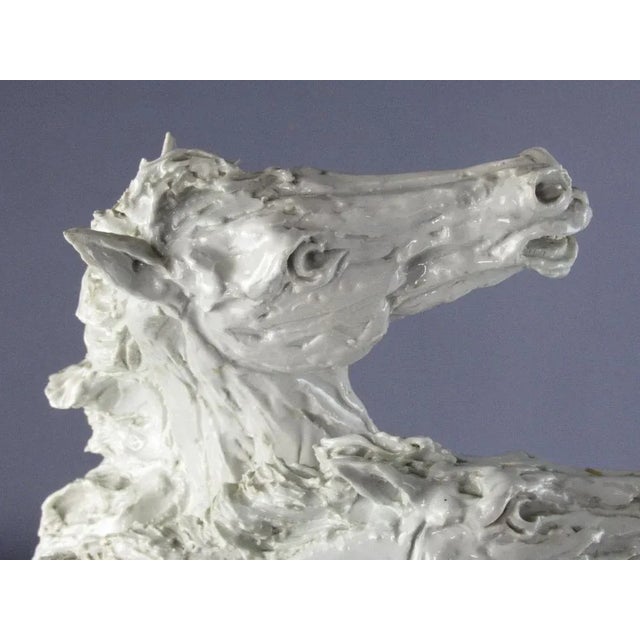 Wood Costanzo Mongini, Statue of Horses, 1950s, Porcelain For Sale - Image 7 of 11