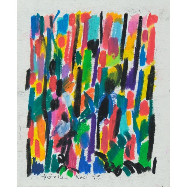 Françoise GALLE (1940) Abstract Silhouettes Colored pastels Signed in felt-tip pen by the artist On heavy paper laid down...