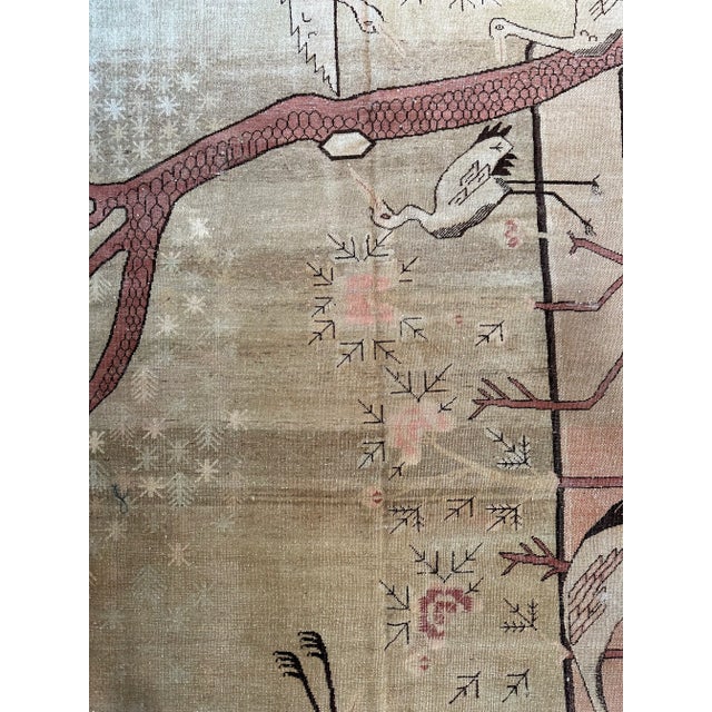 19th Century Mid-19th Century Tribal Animal Print Samarkand Rug For Sale - Image 4 of 5