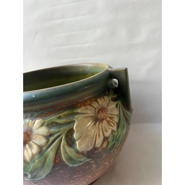 Vintgae Roseville Dahlrose 1920s Vintage Pottery Jardiniere Planter For Sale - Image 12 of 13