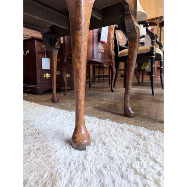 Early 20th Century Queen Anne Burl Walnut Lowboy Side Table For Sale - Image 10 of 10