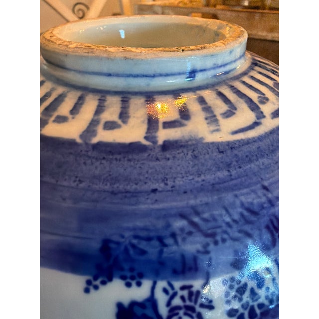 Ceramic Japanese 19th Century Blue and White Katagami Porcelain Scalloped Bowl For Sale - Image 7 of 12