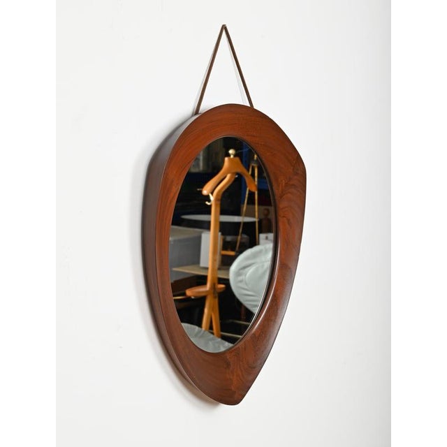 Mid-Century Oscar Mirror in Teak by Campo e Graffi for Home Torino, Italy, 1958 For Sale - Image 9 of 18
