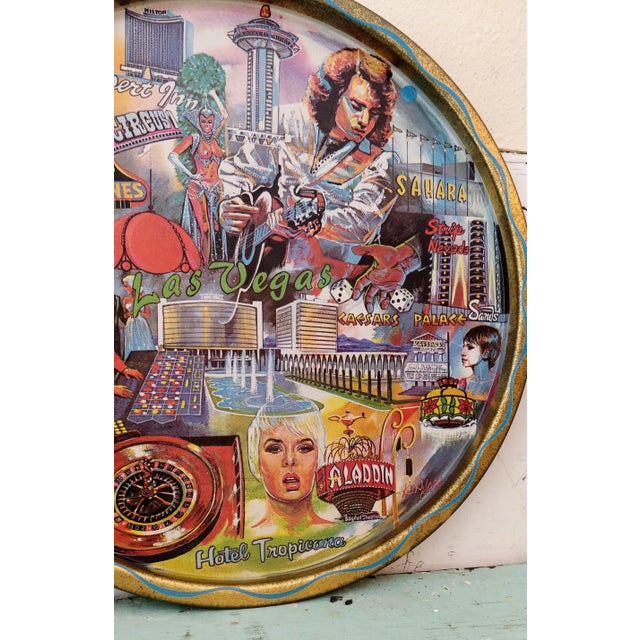 Metal Vintage Iconic Las Vegas Graphics Tray For Sale - Image 7 of 12