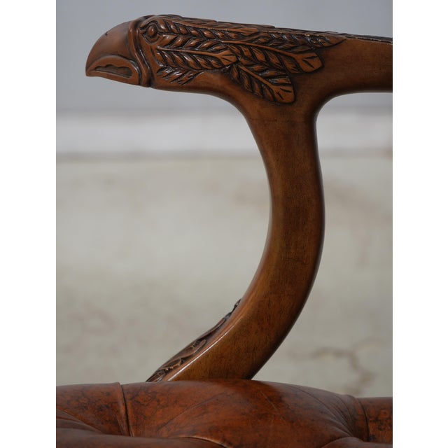 Georgian Tufted Leather Carved Arm Chair For Sale - Image 15 of 18