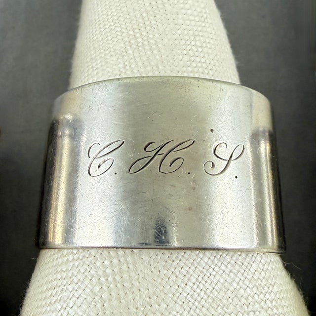 Silver Estate Sterling Silver Napkin Rings, Mixed Set of Four For Sale - Image 8 of 12