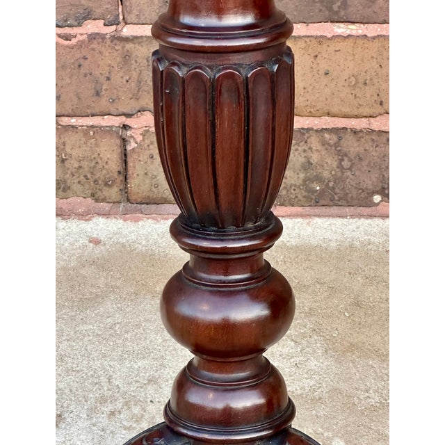 Wood English 19th Century Mahogany Plant Stand on Tripod Base. For Sale - Image 7 of 10