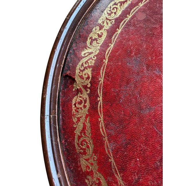 Brown Antique-Style Tripod Pedestal Wine Table, 1950s For Sale - Image 8 of 9