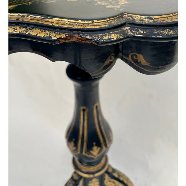 English Hand Painted Tilt-Top Table With Dogs For Sale - Image 11 of 12
