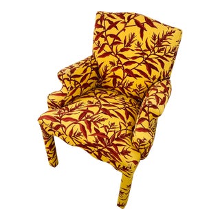 Vintage Upholstered Chair With Matching Pillows For Sale