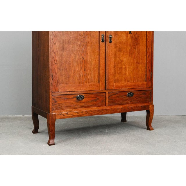 Wood Art Nouveau Cabinet in Oak For Sale - Image 7 of 17