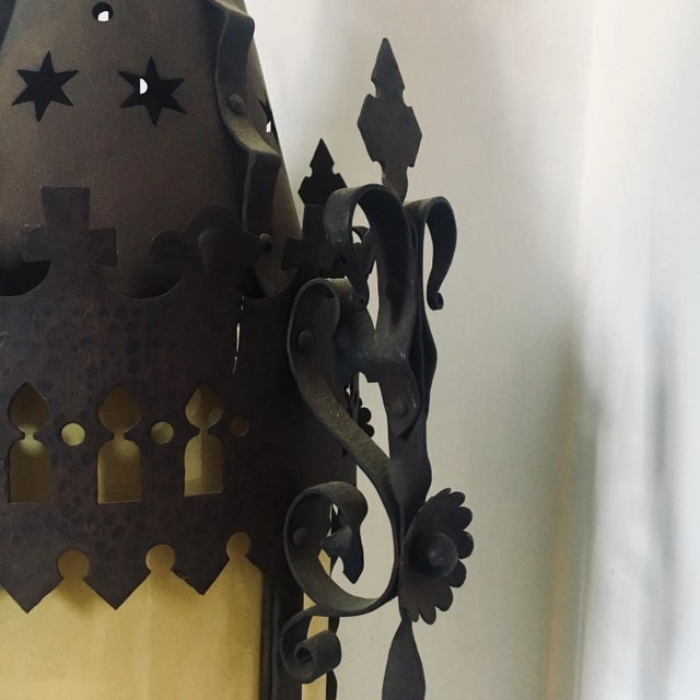 57” Antique Gothic Revival Lantern Light Fixture For Sale - Image 9 of 13