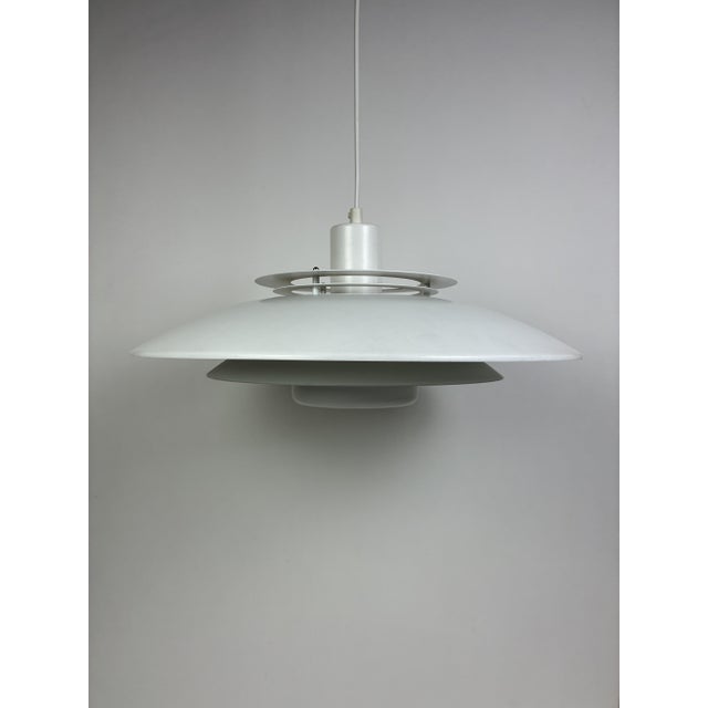 Danish Pendant Lamp in White, 1970s For Sale - Image 4 of 4