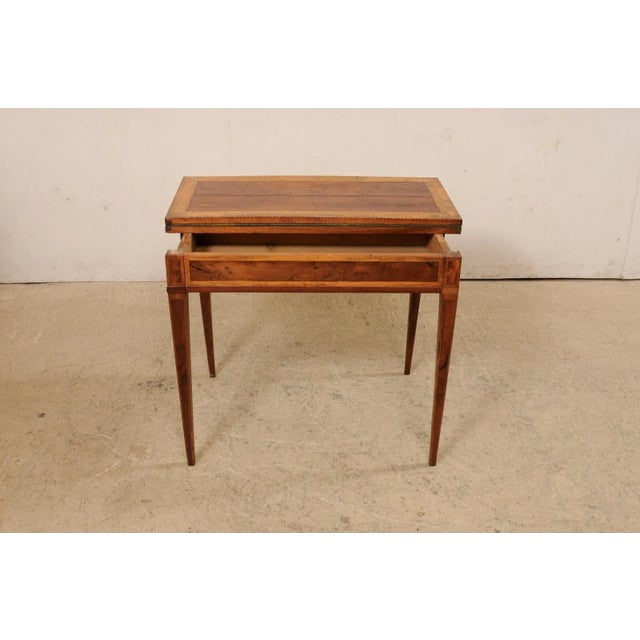 19th C. French Petite-Size Flip Top Table 'Transitional to a Card/Games Table' For Sale - Image 9 of 12