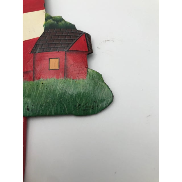 Vintage Hand Painted Metal Assateague Island Virginia Lighthouse Wall Hook For Sale In Boise - Image 6 of 11