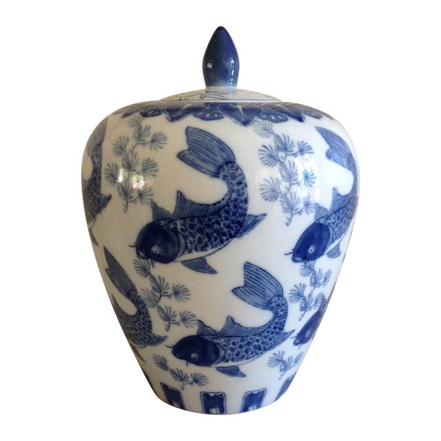 Asian Koi Fish Ginger Jar Chairish