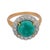 Traditional 1910s Edwardian Turquoise Diamond Two Tone Cluster Ring, Size 8 For Sale - Image 3 of 6