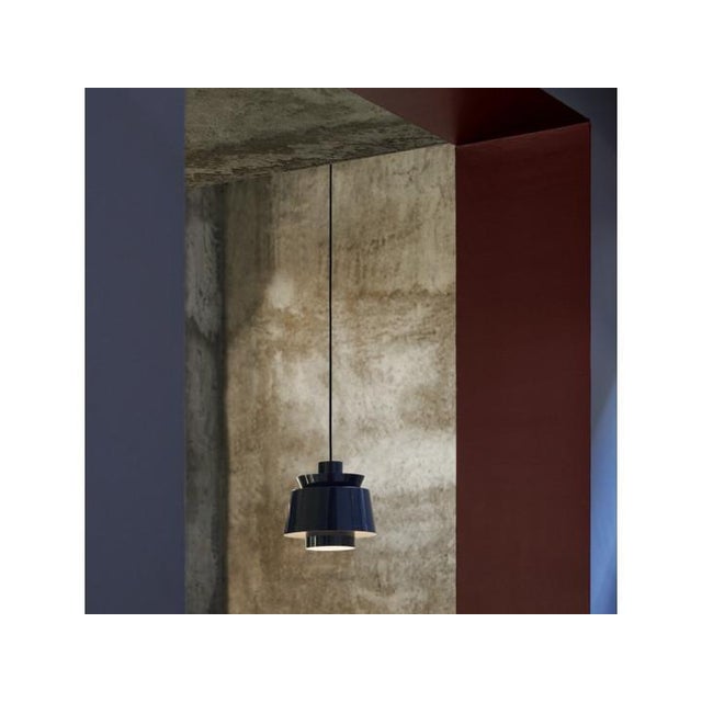 Mid-Century Modern Scandinavian Pendant Lamp Utzon JU1 in Steel Blue, 1940s For Sale - Image 3 of 7