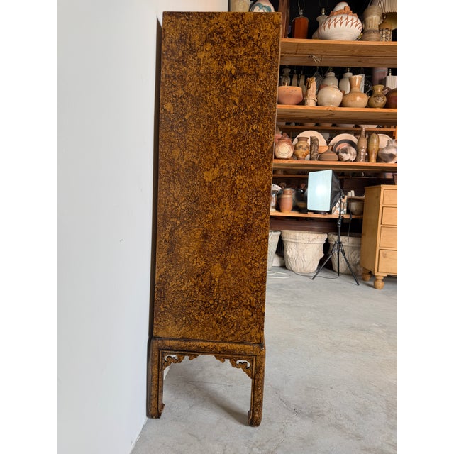 Mid Century Hollywood Regency Faux Tortoiseshell Cabinet For Sale - Image 9 of 18