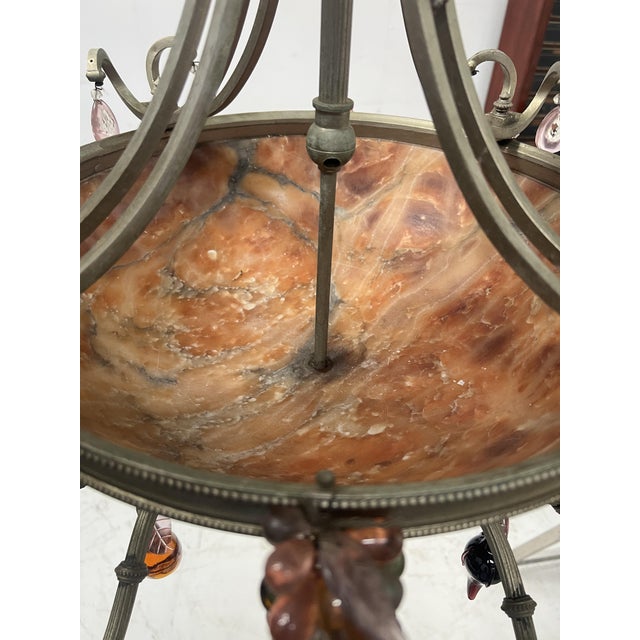 19th Century Napoleon III Bronze and Alabaster Chandelier with Eight Lights For Sale - Image 13 of 18