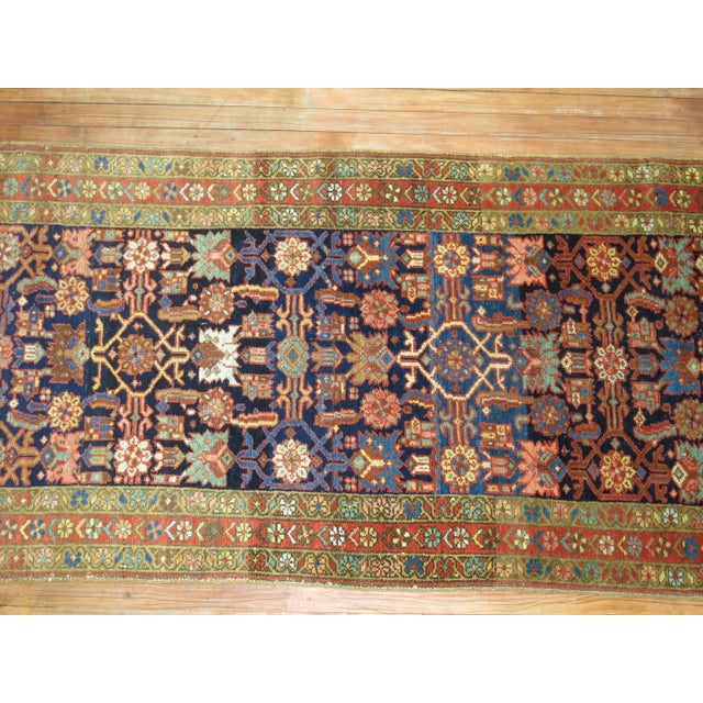Long Antique Persian Heriz Runner - 3'2" x 14'7" For Sale - Image 10 of 11