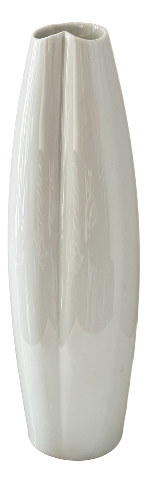 Vintage White Ceramic Model 2737 Vase by Tapio Wirkkala for Rosenthal Studio Line, 1950s