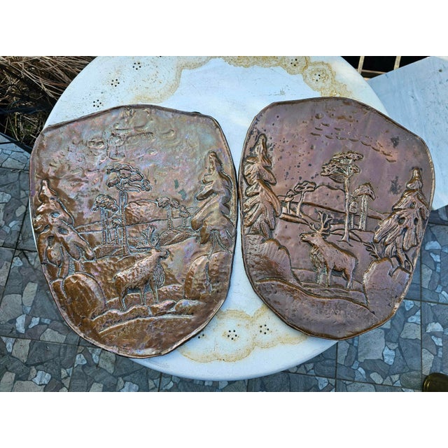 Art Deco Brass Reliefs with Deer Motifs, 1920s, Set of 2 For Sale - Image 9 of 9