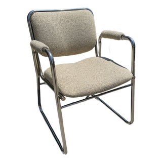 Vintage Chrome Accent Chair For Sale