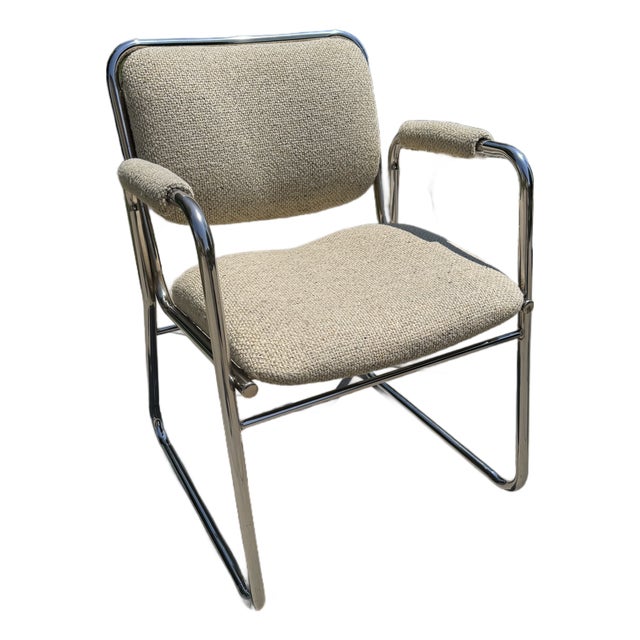 Vintage Chrome Accent Chair For Sale