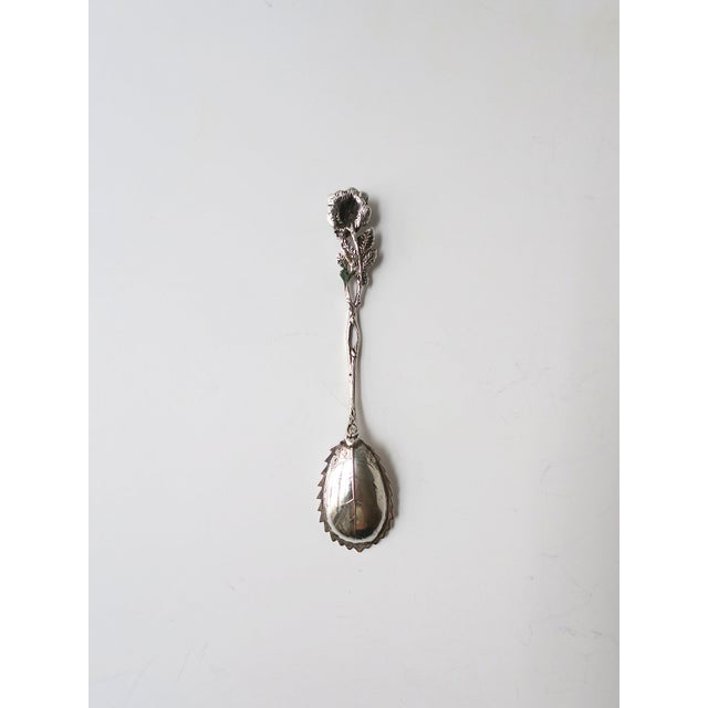 Silver Sterling Silver Spoon, Rose Flower Botanical Design, Victorian, Late 19th Century For Sale - Image 8 of 8