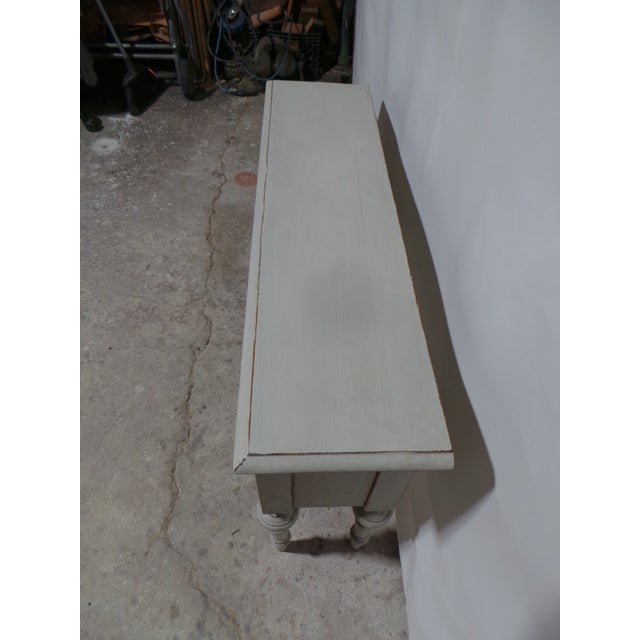 Wood Swedish Gustavian Style 5 Drawer Console Table For Sale - Image 7 of 11