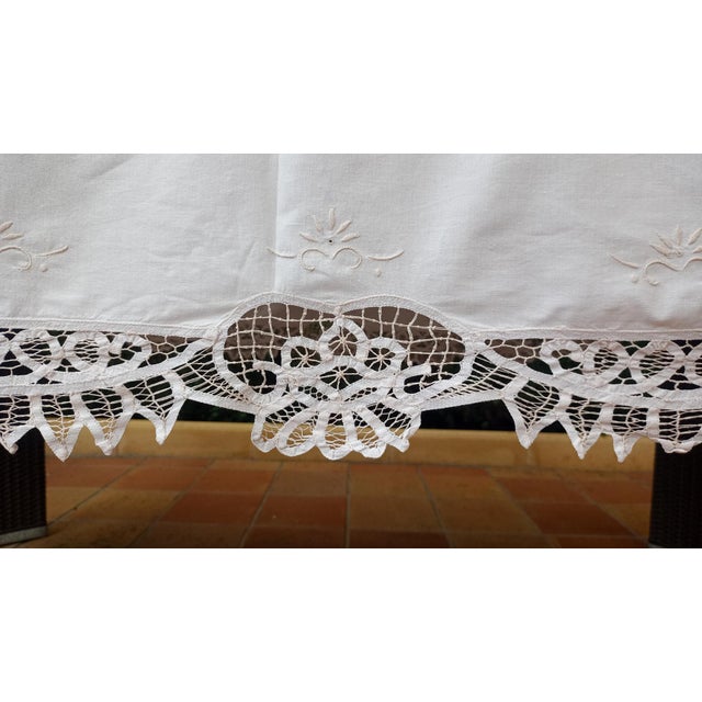 Antique Embroidered Tablecloth, 1890, Set of 6 For Sale - Image 14 of 17